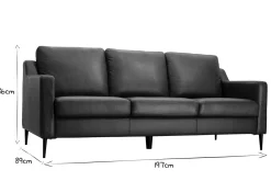 Miliboo Braunes 3-sitziges Designer-Ledersofa OXMO - Büffelleder* Ledersofas
