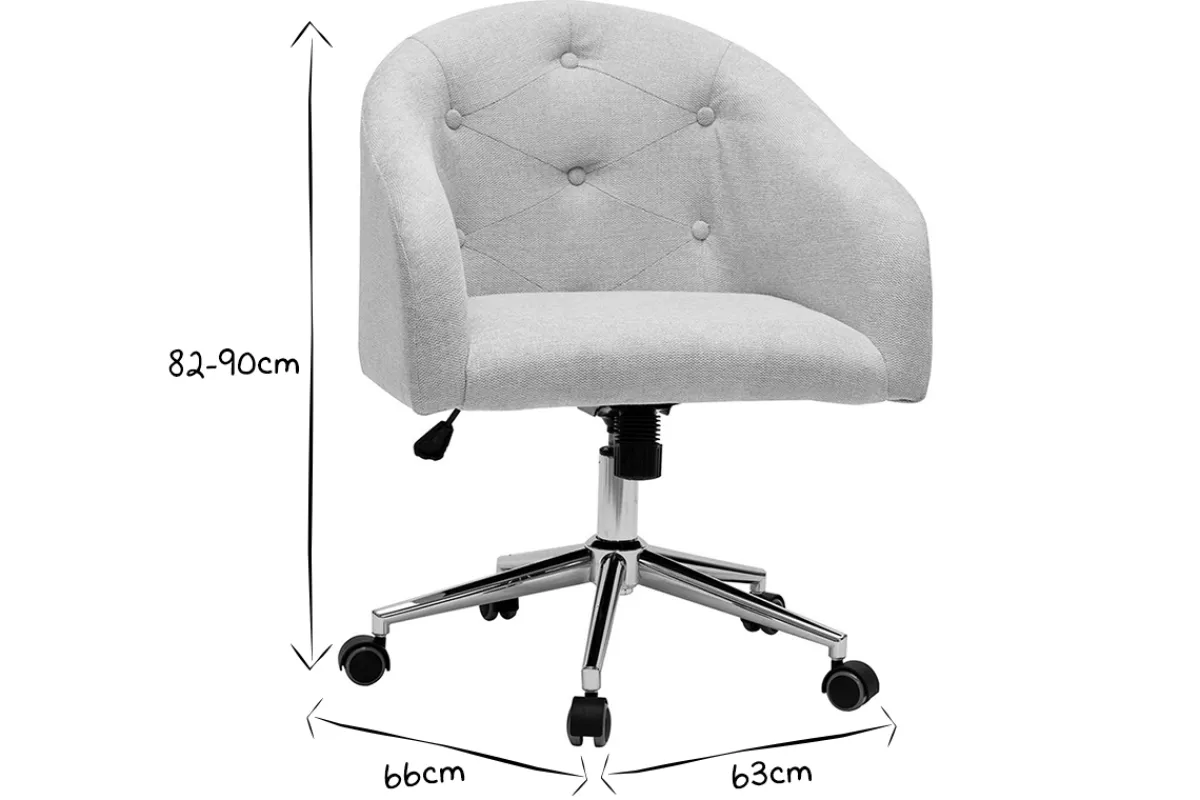 Miliboo Bürosessel im Samtdesign naturfarben SHARON* Bürostühle|Bürostuhl Zum Kleinen Preis