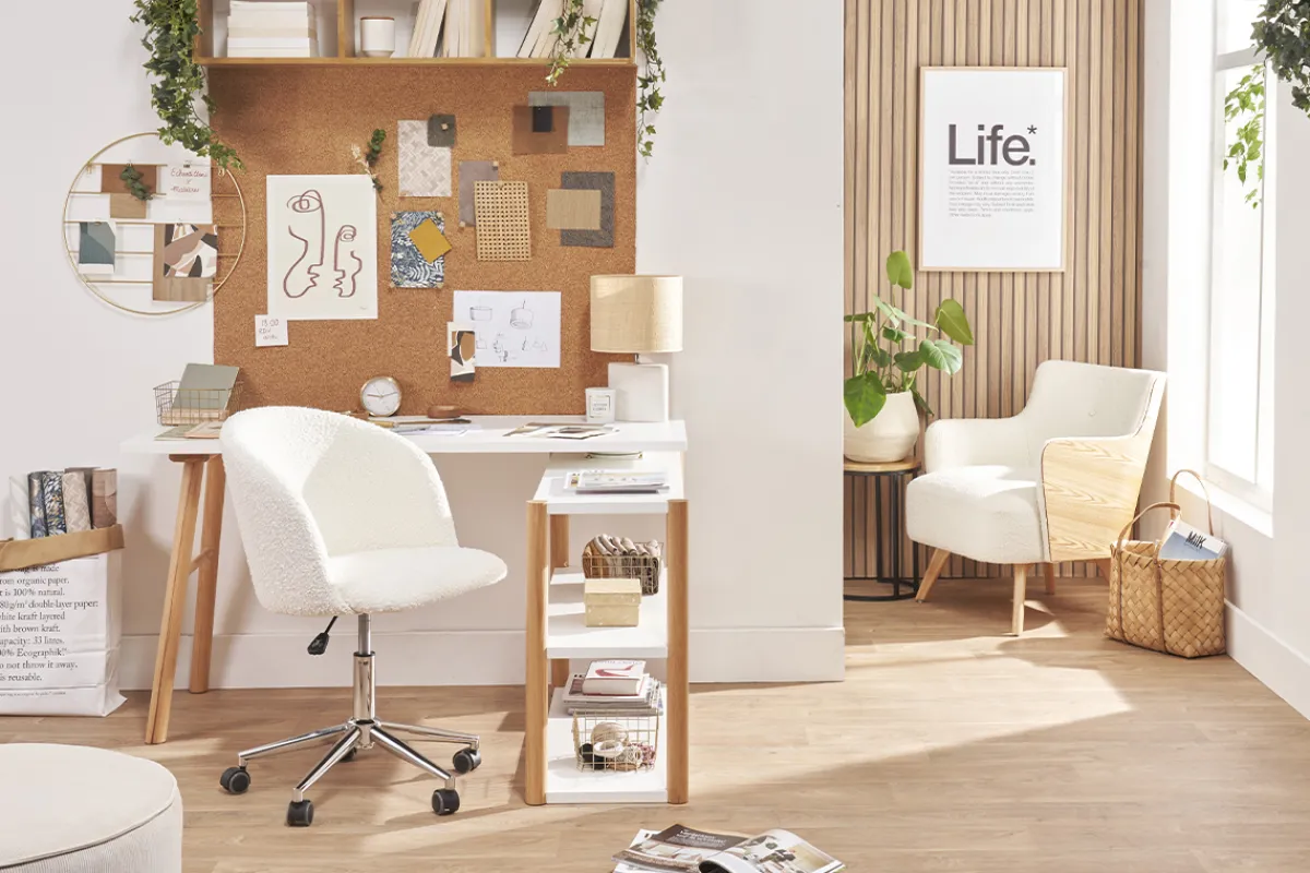 Miliboo Bürostuhl aus Stoff mit Wolleffekt VANITY* Bürostühle|Bürostuhl Zum Kleinen Preis