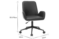 Miliboo Bürostuhl braunes Polyurethan und schwarzes Metall ALBAN* Bürostühle|Bürostuhl Zum Kleinen Preis