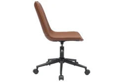 Miliboo Bürostuhl braunes Polyurethan und schwarzes Metall LISON* Bürostühle|Bürostuhl Zum Kleinen Preis