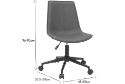 Miliboo Bürostuhl braunes Polyurethan und schwarzes Metall LISON* Bürostühle|Bürostuhl Zum Kleinen Preis