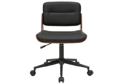 Miliboo Bürostuhl drehbar schwarz mit dunklem Holz ARAMON* Bürostühle|Bürostuhl Zum Kleinen Preis