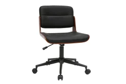 Miliboo Bürostuhl drehbar schwarz mit dunklem Holz ARAMON* Bürostühle|Bürostuhl Zum Kleinen Preis