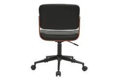 Miliboo Bürostuhl drehbar schwarz mit dunklem Holz ARAMON* Bürostühle|Bürostuhl Zum Kleinen Preis