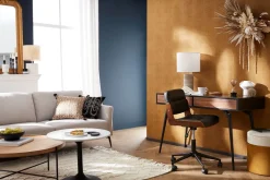 Miliboo Bürostuhl drehbar schwarz mit dunklem Holz ARAMON* Bürostühle|Bürostuhl Zum Kleinen Preis