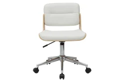 Miliboo Bürostuhl drehbar weiß mit hellem Holz ARAMON* Bürostühle|Bürostuhl Zum Kleinen Preis