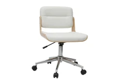 Miliboo Bürostuhl drehbar weiß mit hellem Holz ARAMON* Bürostühle|Bürostuhl Zum Kleinen Preis