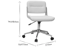Miliboo Bürostuhl drehbar weiß mit hellem Holz ARAMON* Bürostühle|Bürostuhl Zum Kleinen Preis