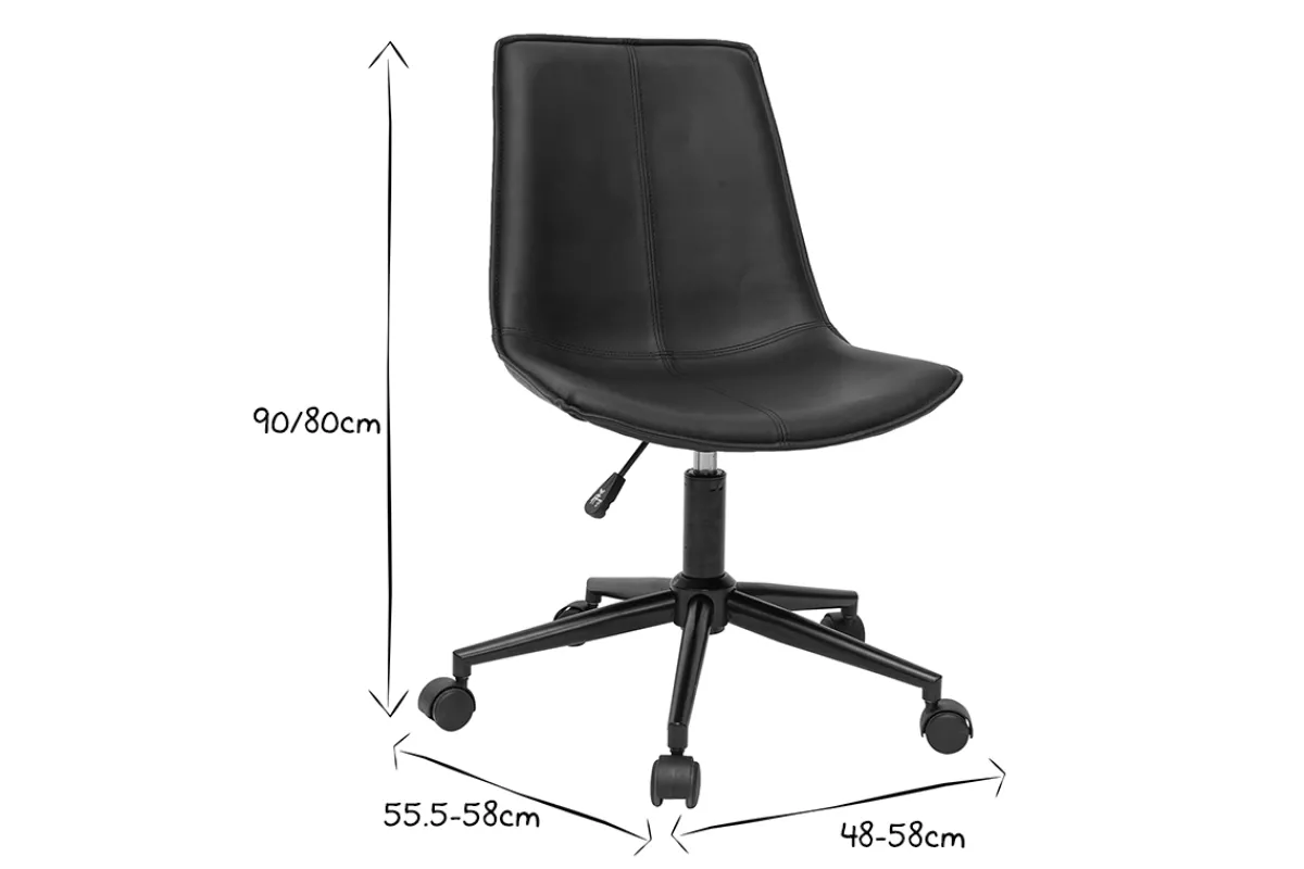 Miliboo Bürostuhl Polyurethan und Metall schwarz LISON* Bürostühle|Bürostuhl Zum Kleinen Preis