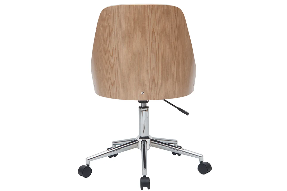 Miliboo Bürostuhl PU weiß, helles Holz QUINO* Bürostühle|Bürostuhl Zum Kleinen Preis