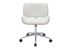 Miliboo Bürostuhl PU weiß mit hellem Holz RUBBENS* Bürostühle|Bürostuhl Zum Kleinen Preis