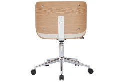 Miliboo Bürostuhl PU weiß mit hellem Holz RUBBENS* Bürostühle|Bürostuhl Zum Kleinen Preis