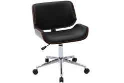 Miliboo Bürostuhl schwarz mit dunklem Holz RUBBENS* Bürostühle|Bürostuhl Zum Kleinen Preis