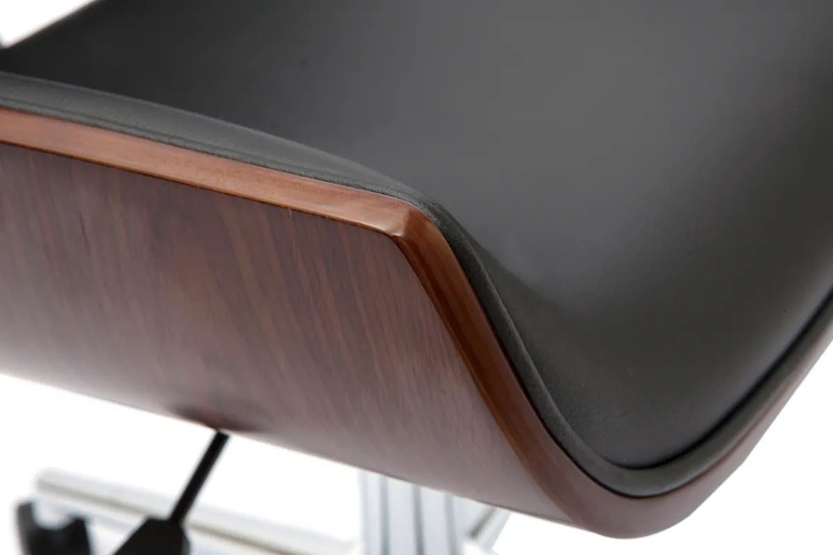 Miliboo Bürostuhl schwarz mit dunklem Holz RUBBENS* Bürostühle|Bürostuhl Zum Kleinen Preis
