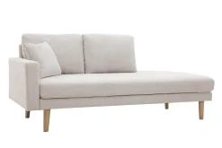 Miliboo Chaiselongue beiger Stoff mit Samteffekt L190 cm BERTILLE* Design-sofas