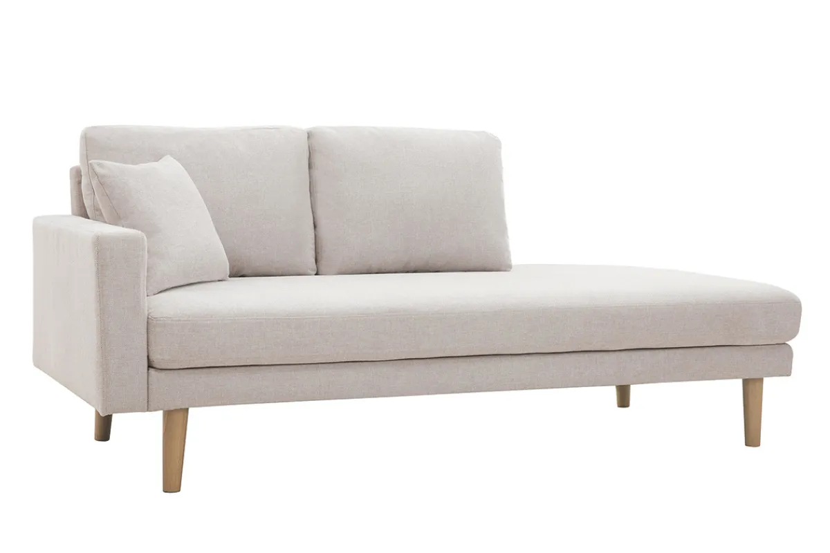 Miliboo Chaiselongue beiger Stoff mit Samteffekt L190 cm BERTILLE* Design-sofas