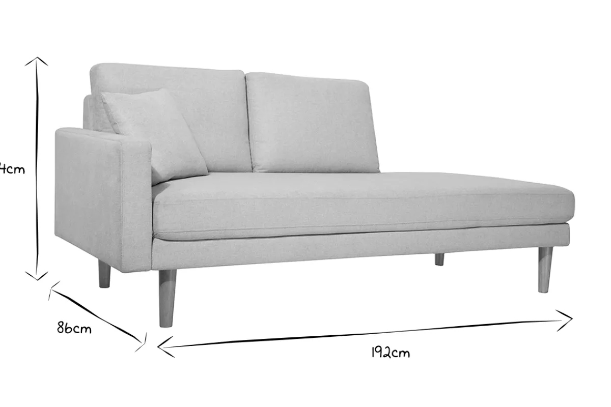 Miliboo Chaiselongue beiger Stoff mit Samteffekt L190 cm BERTILLE* Design-sofas