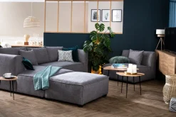 Miliboo Chaiselongue gerade in perlgrauem Bezug PLURIEL* Ecksofas