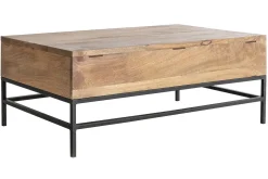 Miliboo Couchtisch aufklappbar Industrie-Stil Mangoholz und Metall L110 cm YPSTER* Couchtische
