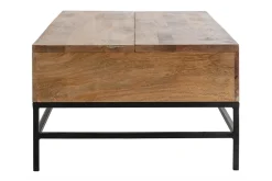 Miliboo Couchtisch aufklappbar Industrie-Stil Mangoholz und Metall L110 cm YPSTER* Couchtische