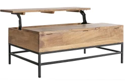 Miliboo Couchtisch aufklappbar Industrie-Stil Mangoholz und Metall L110 cm YPSTER* Couchtische