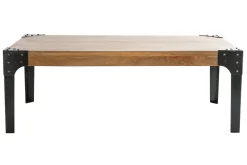 Miliboo Couchtisch aus massivem Mango und schwarzem Metall L100 cm MADISON* Couchtische