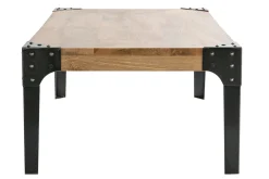 Miliboo Couchtisch aus massivem Mango und schwarzem Metall L100 cm MADISON* Couchtische
