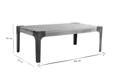 Miliboo Couchtisch aus massivem Mango und schwarzem Metall L100 cm MADISON* Couchtische