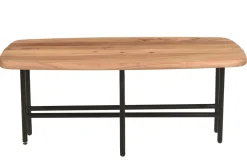 Miliboo Couchtisch mit 2 Platten aus Akazie und schwarzem Metall SUZANE* Couchtische