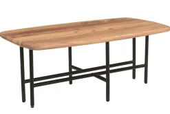 Miliboo Couchtisch mit 2 Platten aus Akazie und schwarzem Metall SUZANE* Couchtische
