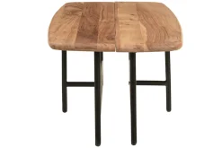 Miliboo Couchtisch mit 2 Platten aus Akazie und schwarzem Metall SUZANE* Couchtische