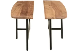 Miliboo Couchtisch mit 2 Platten aus Akazie und schwarzem Metall SUZANE* Couchtische