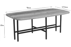 Miliboo Couchtisch mit 2 Platten aus Akazie und schwarzem Metall SUZANE* Couchtische