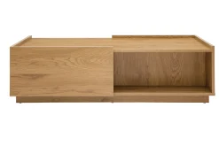 Miliboo Couchtisch mit Ablagefächern in hellem Holzfinish Eiche 2 Schubladen L120 cm MADERO* Couchtische