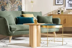 Miliboo Couchtisch mit wendbarer Platte in Blaugrün/Weiß SATEEN* Couchtische|Beistelltische