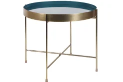 Miliboo Couchtisch mit wendbarer Platte in Blaugrün/Weiß SATEEN* Couchtische|Beistelltische