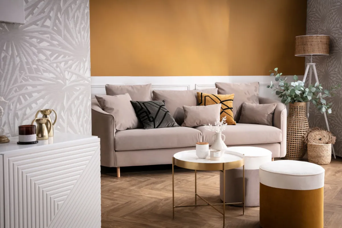 Miliboo Couchtisch mit wendbarer Platte in Blaugrün/Weiß SATEEN* Couchtische|Beistelltische