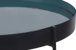 Miliboo Couchtisch mit wendbarer Platte in Blaugrün/Weiß SATEEN* Couchtische|Beistelltische