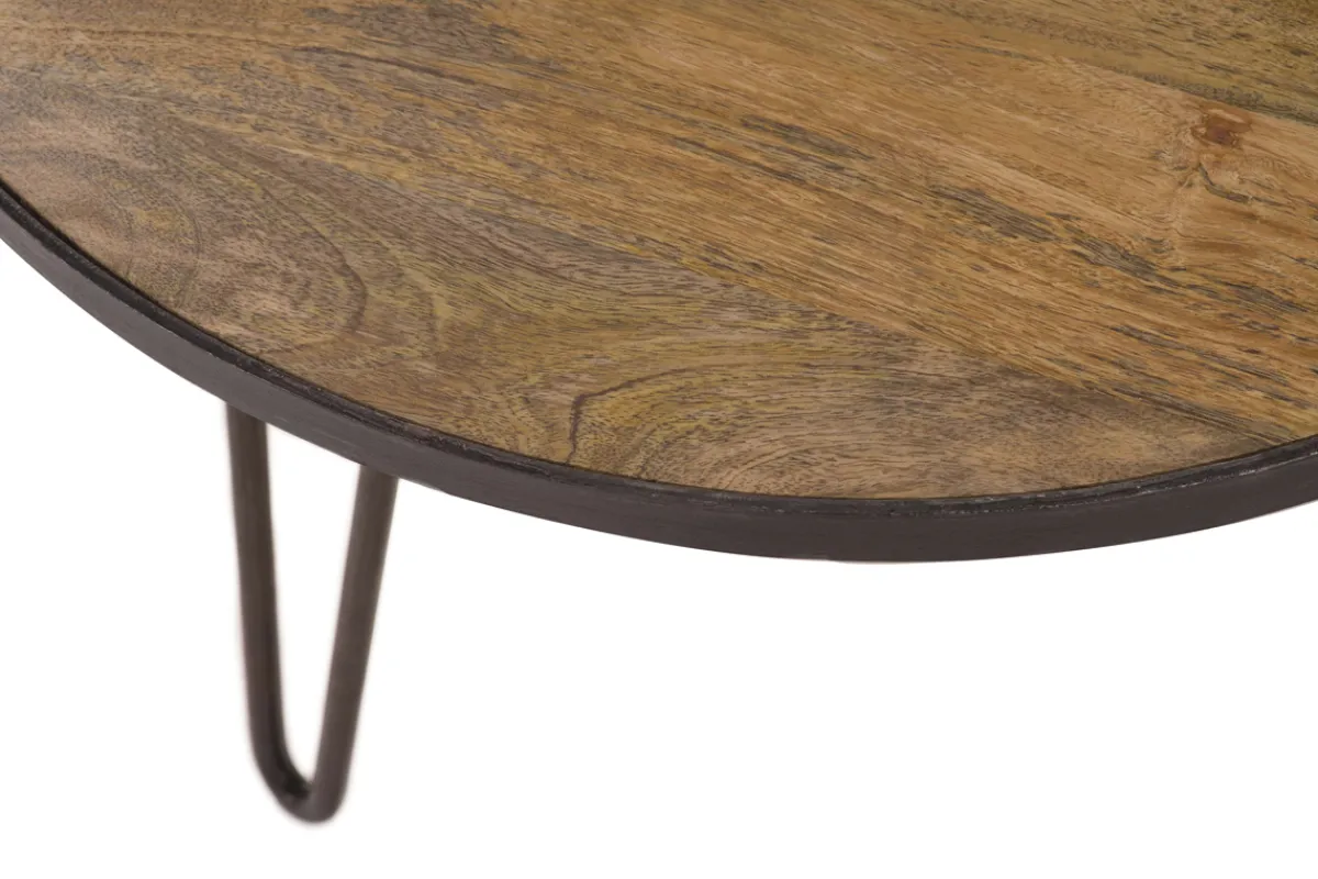 Miliboo Couchtisch rund Industrie-Design 80 x 45 cm ATELIER* Couchtische
