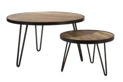 Miliboo Couchtisch rund Industrie-Design 80 x 45 cm ATELIER* Couchtische
