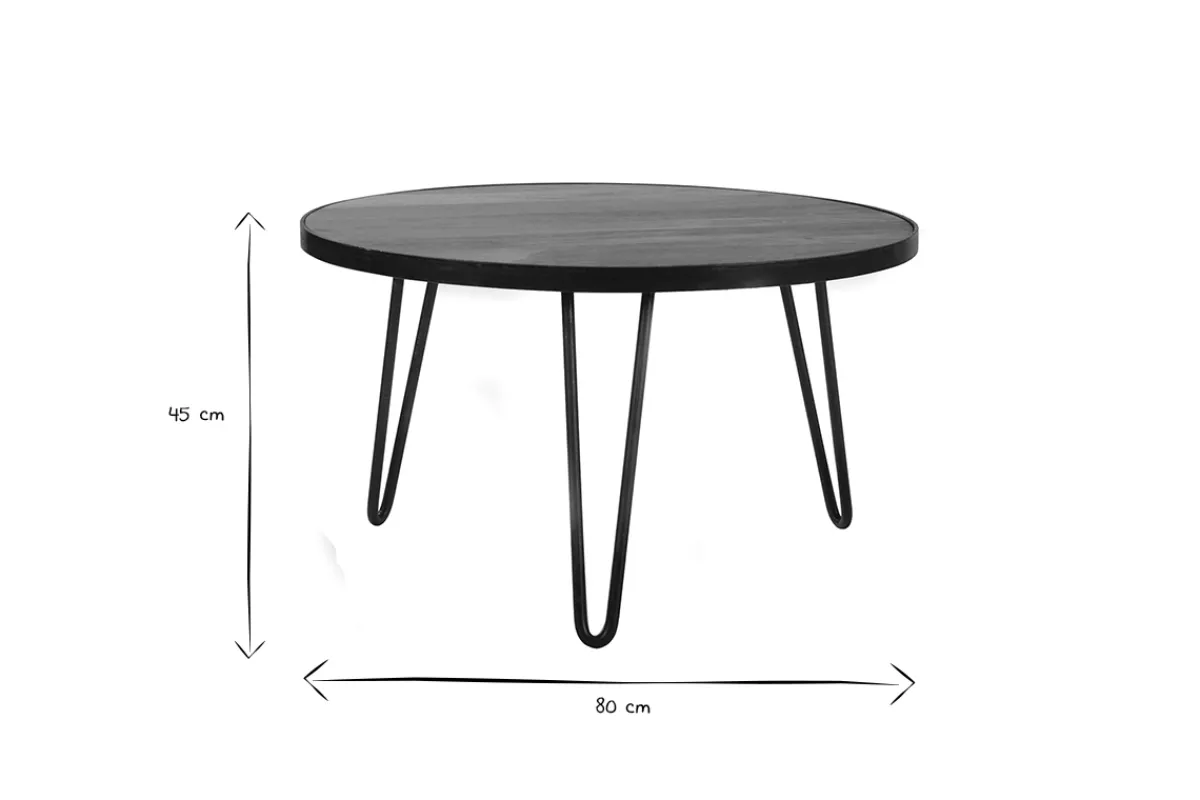 Miliboo Couchtisch rund Industrie-Design 80 x 45 cm ATELIER* Couchtische