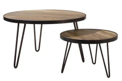 Miliboo Couchtisch rund Industrie-Design 50 x 35 cm ATELIER* Couchtische|Beistelltische