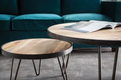 Miliboo Couchtisch rund Industrie-Design 50 x 35 cm ATELIER* Couchtische|Beistelltische
