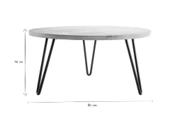 Miliboo Couchtisch rund Mangoholz und Metall 80 x 40 cm (B x H) VIBES* Couchtische