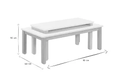 Miliboo Couchtisch skandinavisch mit integrierter Bank Weiß und helles Holz CYBEL* Couchtische