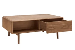Miliboo Couchtisch Walnussfurnier mit Stauraum B100 cm SUVA* Couchtische