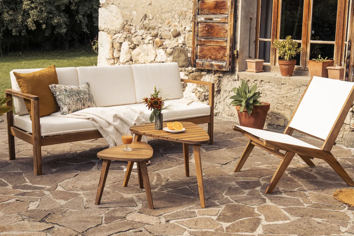 Miliboo Couchtische aus Massivholz (2er-Set) ELQUI* Gartentische