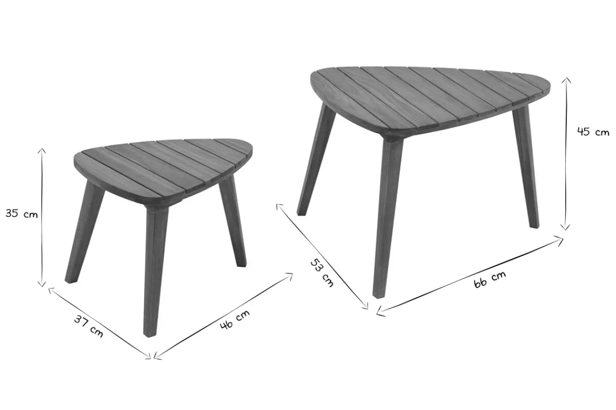 Miliboo Couchtische aus Massivholz (2er-Set) ELQUI* Gartentische