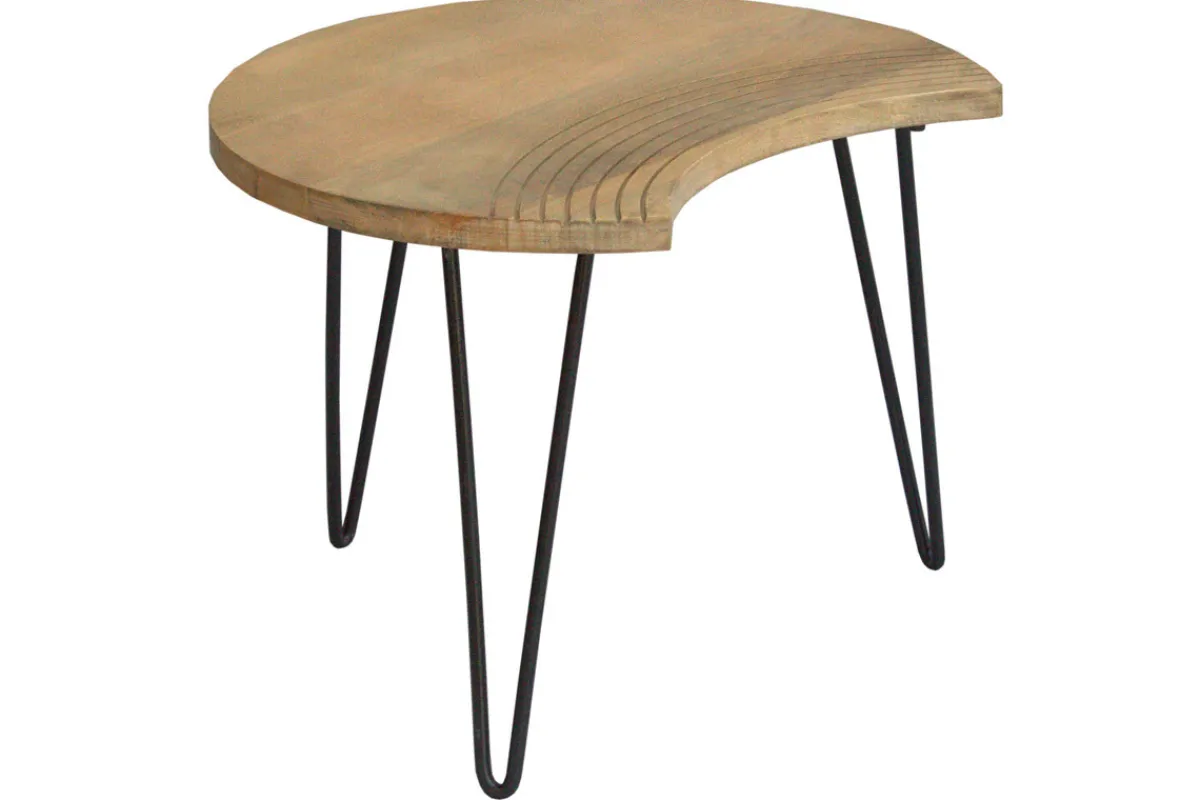 Miliboo Couchtische strukturiert aus Mangoholz und schwarzes Metall (3er-Set) VIBES* Couchtische